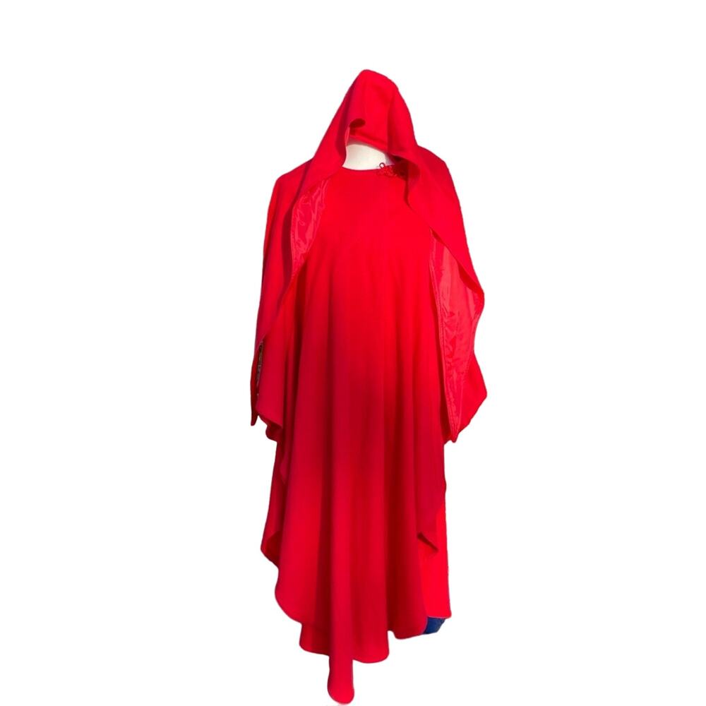 Red Cape Long with Hood Costume Little Red Riding Hood One Size